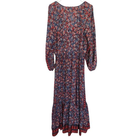 BOEMO Maxi Dress XL Floral Cottage Bohemian Prairie Peasant Farmhouse Retro - Picture 2 of 8